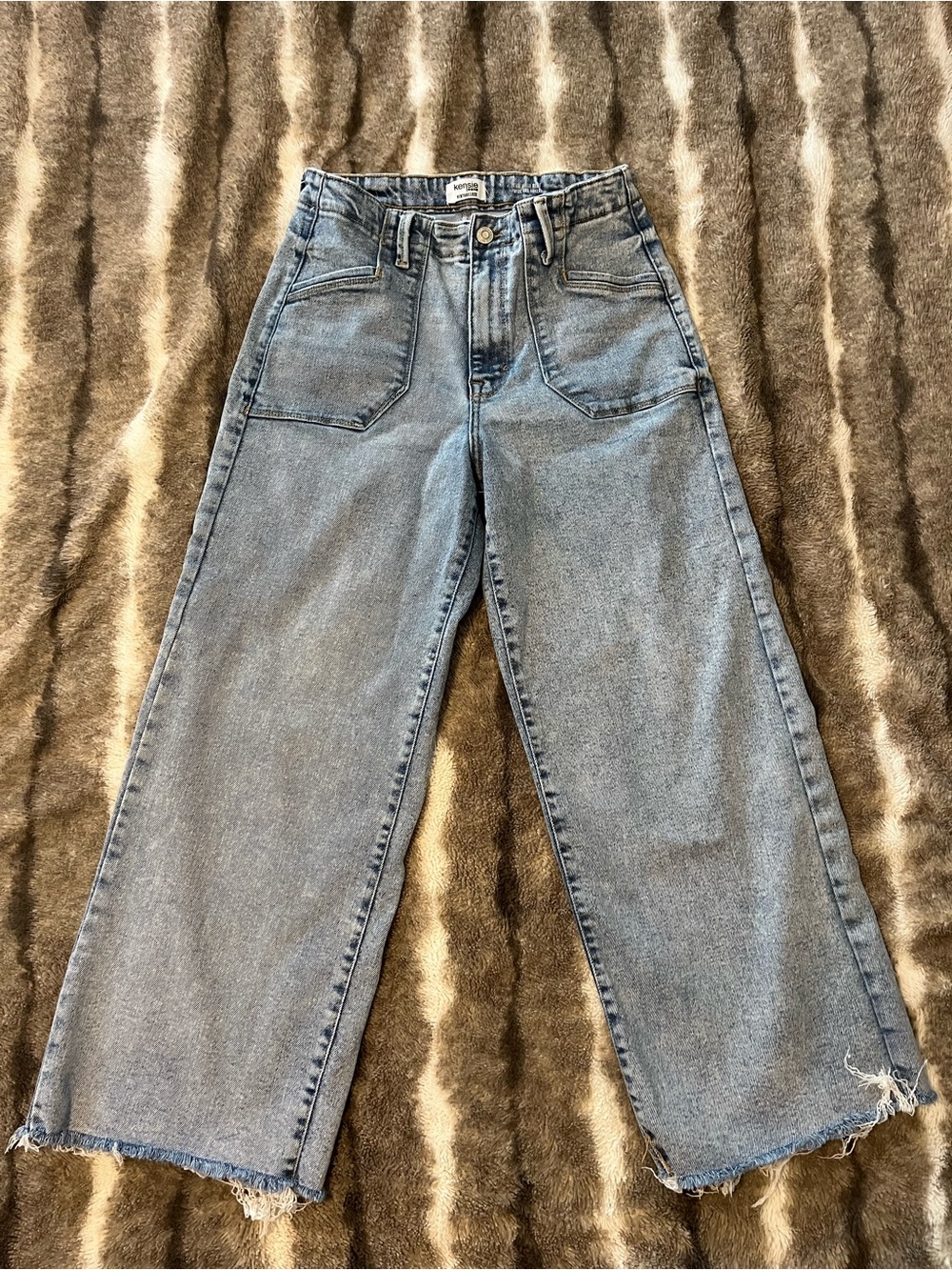 Kensie Light Blue Wide-Leg High-Rise Jeans
